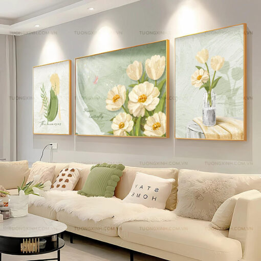 Tranh hoa nghệ thuật trang trí phòng khách TG2325