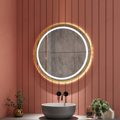 Gương đèn led tròn khung nhôm cao cấp GC89