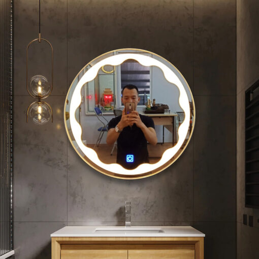 Gương đèn LED lượn sóng decor trang trí GC50