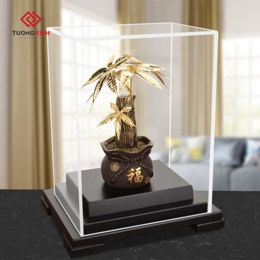 Mô hình cây kim tiền dát vàng quà tặng cao cấp MHV04