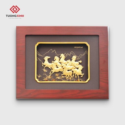 Tranh dát vàng cao cấp mã đáo thành công TDV15