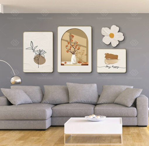 Tranh tráng gương bộ 4 tấm decor trang trí TG3478