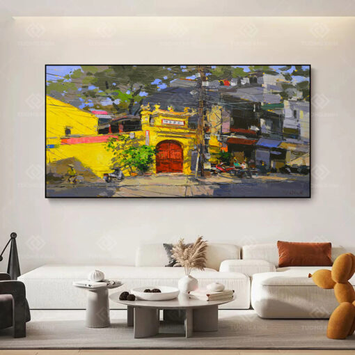Tranh tráng gương Art phố cổ TG3655