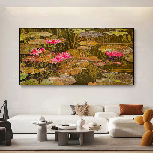 Tranh tráng gương Art thuỷ liên diệp TG3676