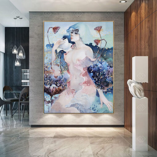 Tranh tráng gương Art nàng sen TG3685