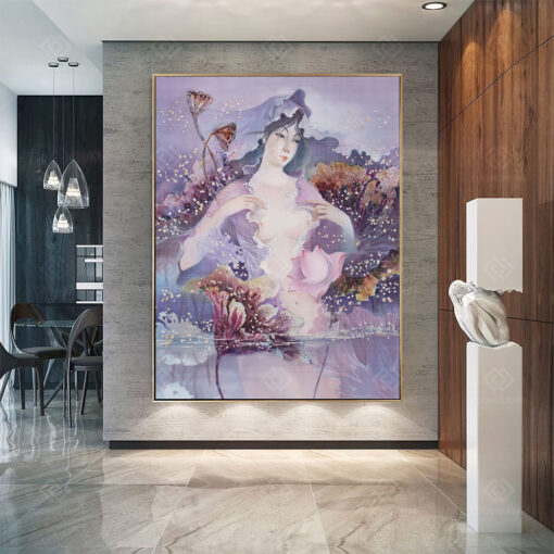Tranh tráng gương Art nàng sen TG3686