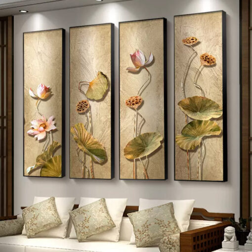 Tranh treo tường hoa sen nghệ thuật TG3496