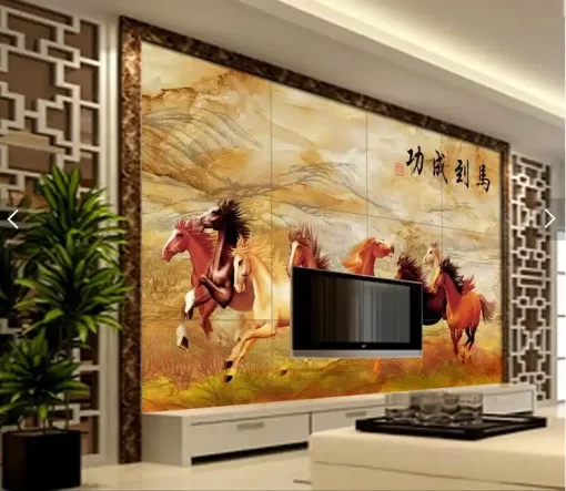 Tranh dán tường khổ lớn mã đáo thành công TDT405