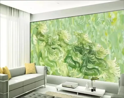 Tranh dán tường khổ lớn mã đáo thành công TDT409