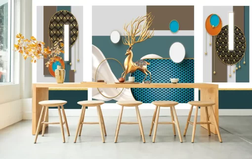 Tranh dán tường khổ lớn trừu tượng 3D hiện đại TDT431