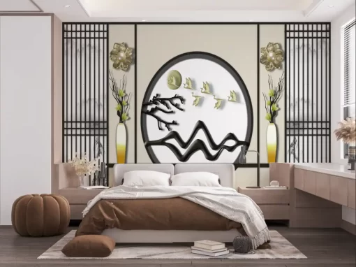 Tranh dán tường khổ lớn phong cách indochine TDT448