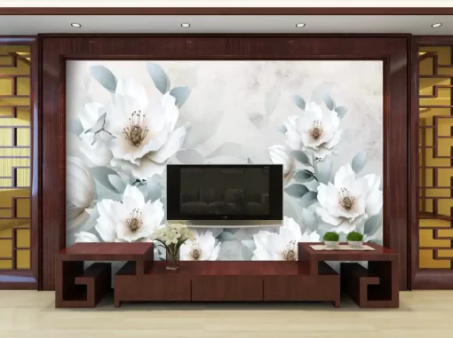 Tranh dán tường 3D khổ lớn hoa nghệ thuật TDT497