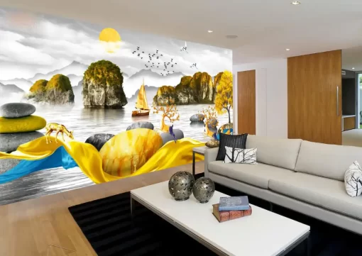 Tranh dán tường khổ lớn phong cảnh 3D nghệ thuật TDT520