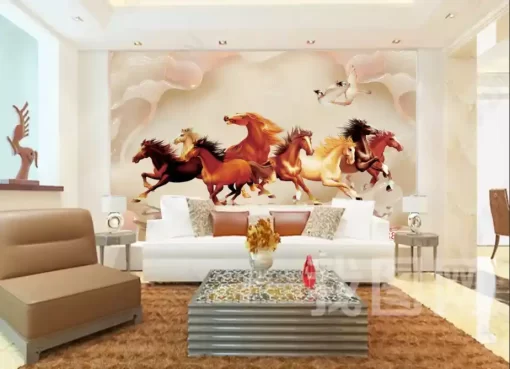 Tranh dán tường khổ lớn mã đáo thành công TDT391