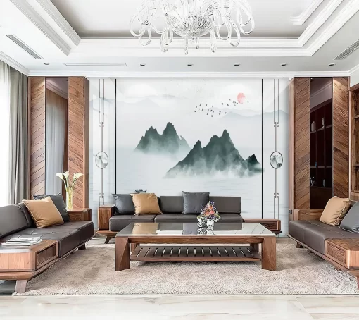 Tranh pvc tráng gương ốp tường đồi núi TC872