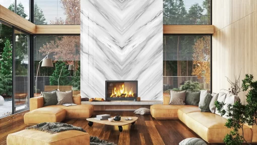 Tranh pvc ốp tường vân đá đối xứng thông tầng TC405