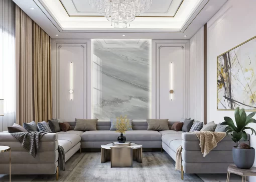 Tranh pvc tráng gương ốp tường vân đá TC430