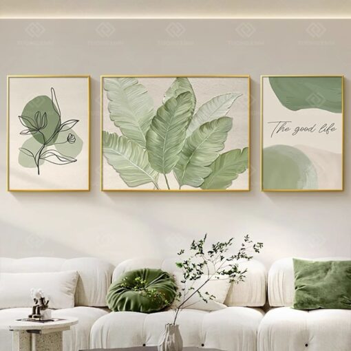 Tranh lá cây xanh trừu tượng TG4104