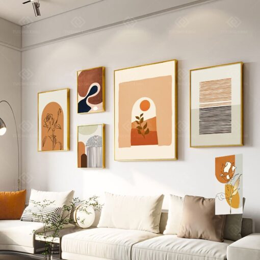 Tranh trừu tượng bộ 5 tấm decor trang trí TG4101