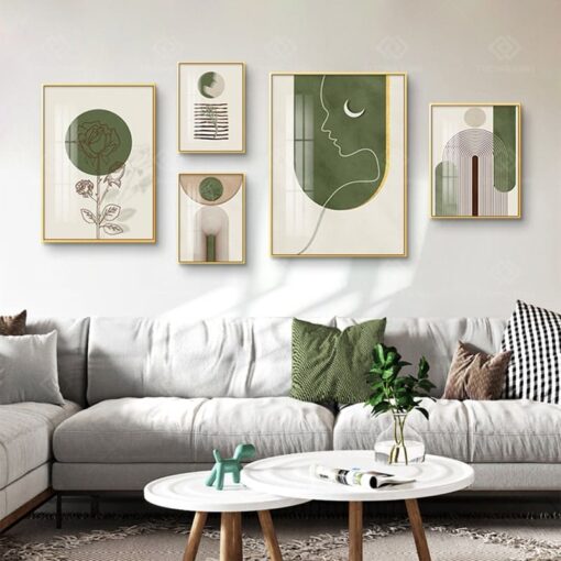 Tranh trừu tượng bộ 5 tấm decor trang trí TG4103