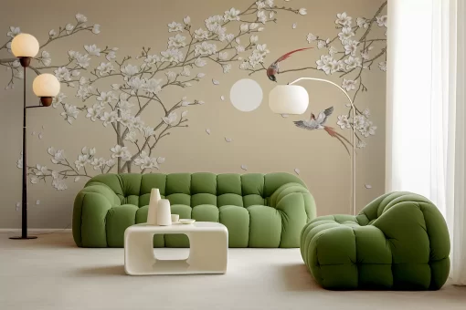 Tranh dán tường 3D phong cách indochine TDT695