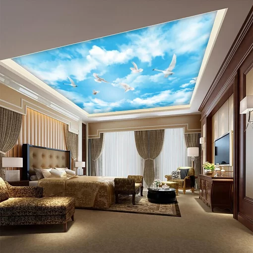 Tranh dán tường 3D xuyên sáng trang trí trần nhà TDT1525