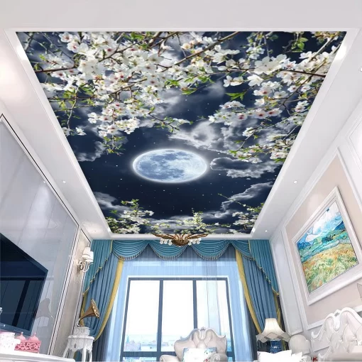 Tranh dán tường 3D trang trí trần nhà TDT1539