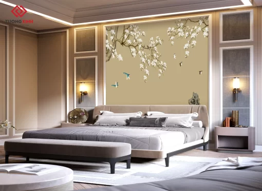 Tranh dán tường 3D phong cách indochine TDT1359