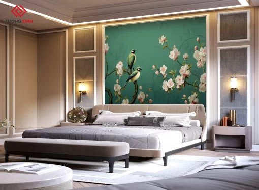 Tranh dán tường 3D phong cách indochine TDT1403