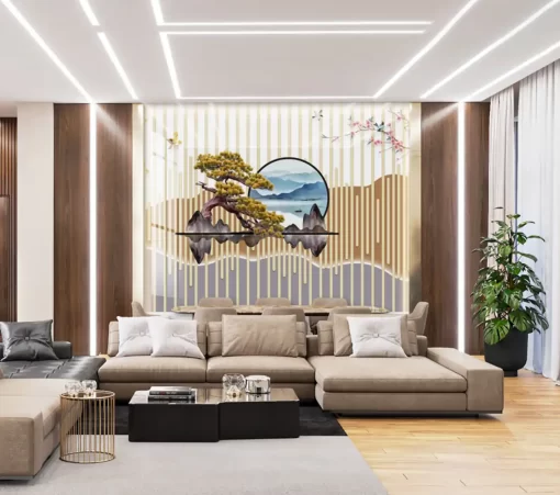 Tranh pvc tráng gương ốp tường TC2113