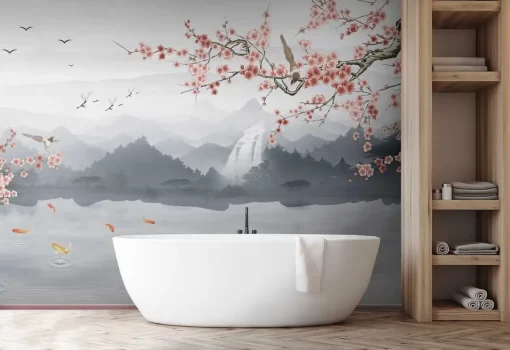Tranh dán tường 3D phong cách indochine TDT610