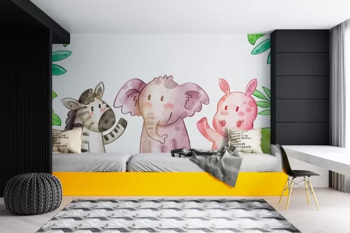 Tranh dán tường 3D động vật ngộ nghĩnh TDT945