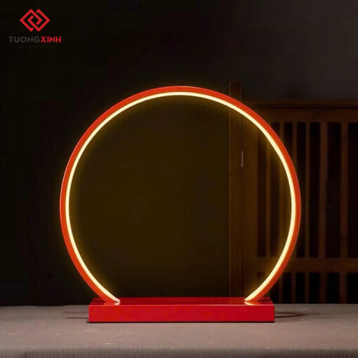Kệ đèn led đế thép decor tượng, mèo thần tài GS139