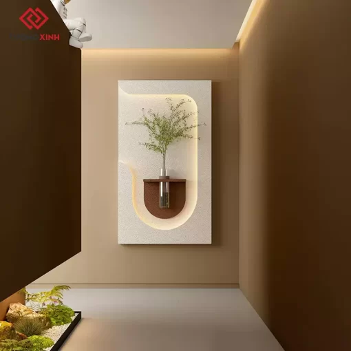 Tranh led 3D hoạ tiết nổi decor lọ cắm hoa trang trí LD459