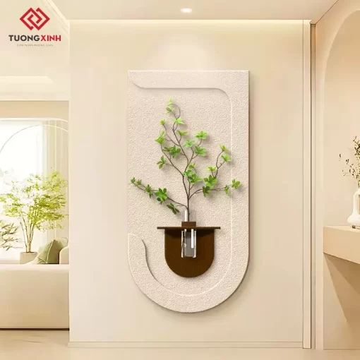 Tranh led 3D hoạ tiết nổi decor lọ cắm hoa trang trí LD457