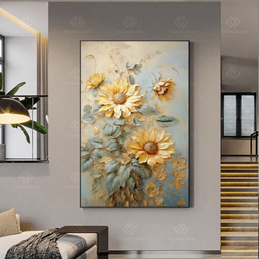 Tranh treo tường hoa hướng dương nghệ thuật TG4514
