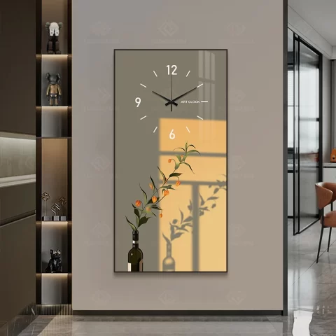 Tranh đồng hồ bình hoa 3D nghệ thuật DG329