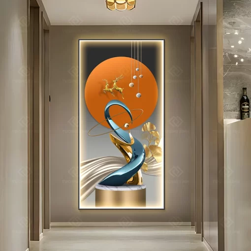 Tranh LED hươu trừ tượng 3D nghệ thuật LD495