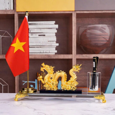 Đồ decor trang trí để bàn đựng bút pha lê cao cấp quà tặng đối tác, doanh nghiệp ý nghĩa sang trọng QT36