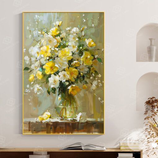 Tranh tráng gương hoa nghệ thuật phong cách art nghệ thuật TG4675