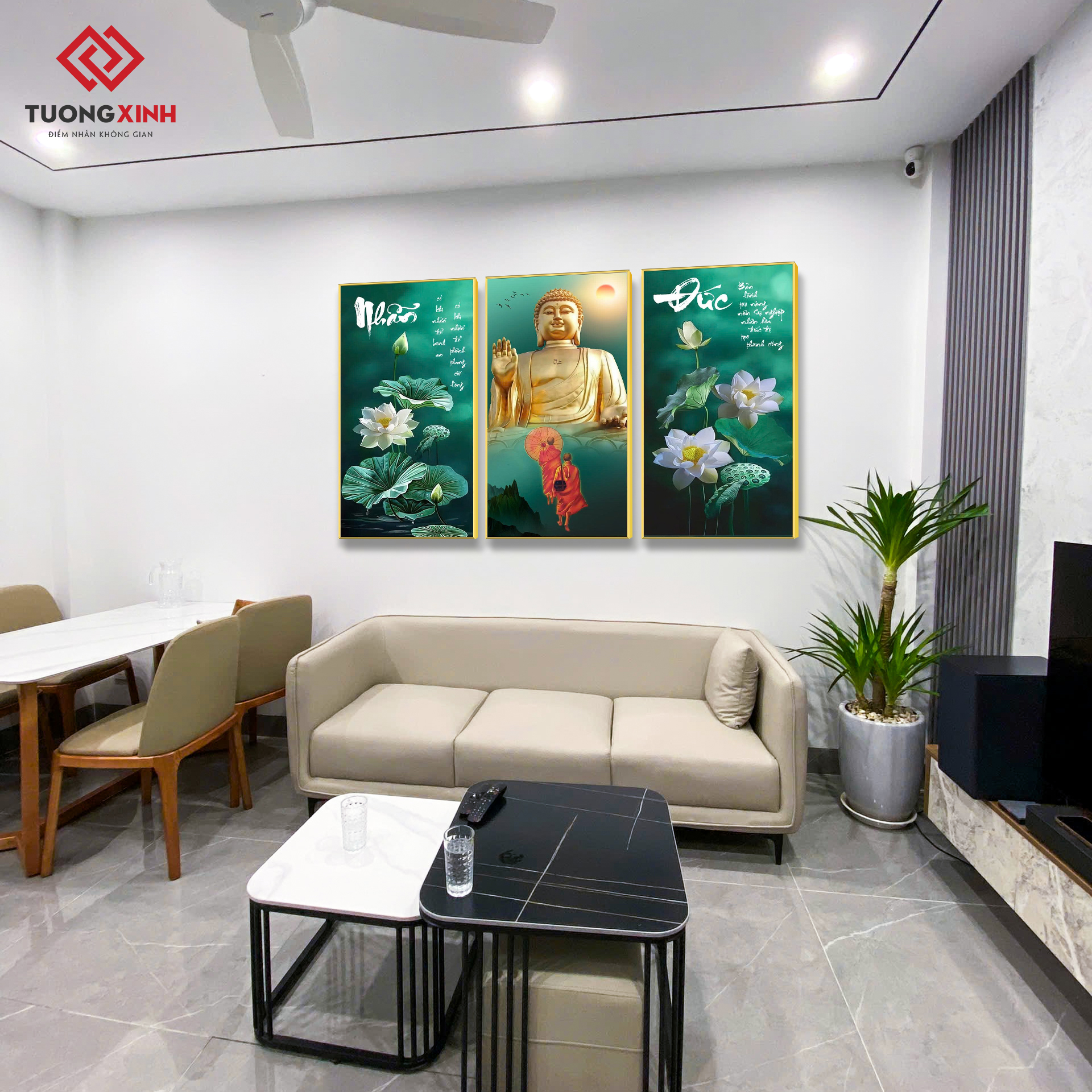 Tranh treo tường Đức Phật và hoa Sen TG4697 1 Tranh treo tường Đức Phật và hoa Sen TG4697