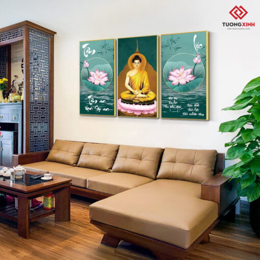 Tranh treo tường Đức Phật và hoa Sen TG4696