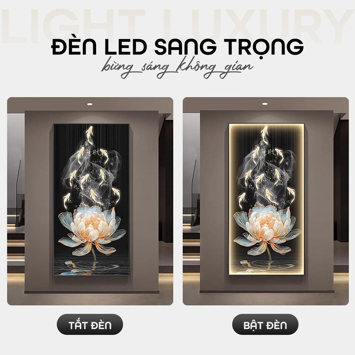 Tranh LED hoa sen 3D nghệ thuật sang trọng LD537 4 Tranh LED hoa sen 3D nghệ thuật sang trọng LD537 - Ảnh 4