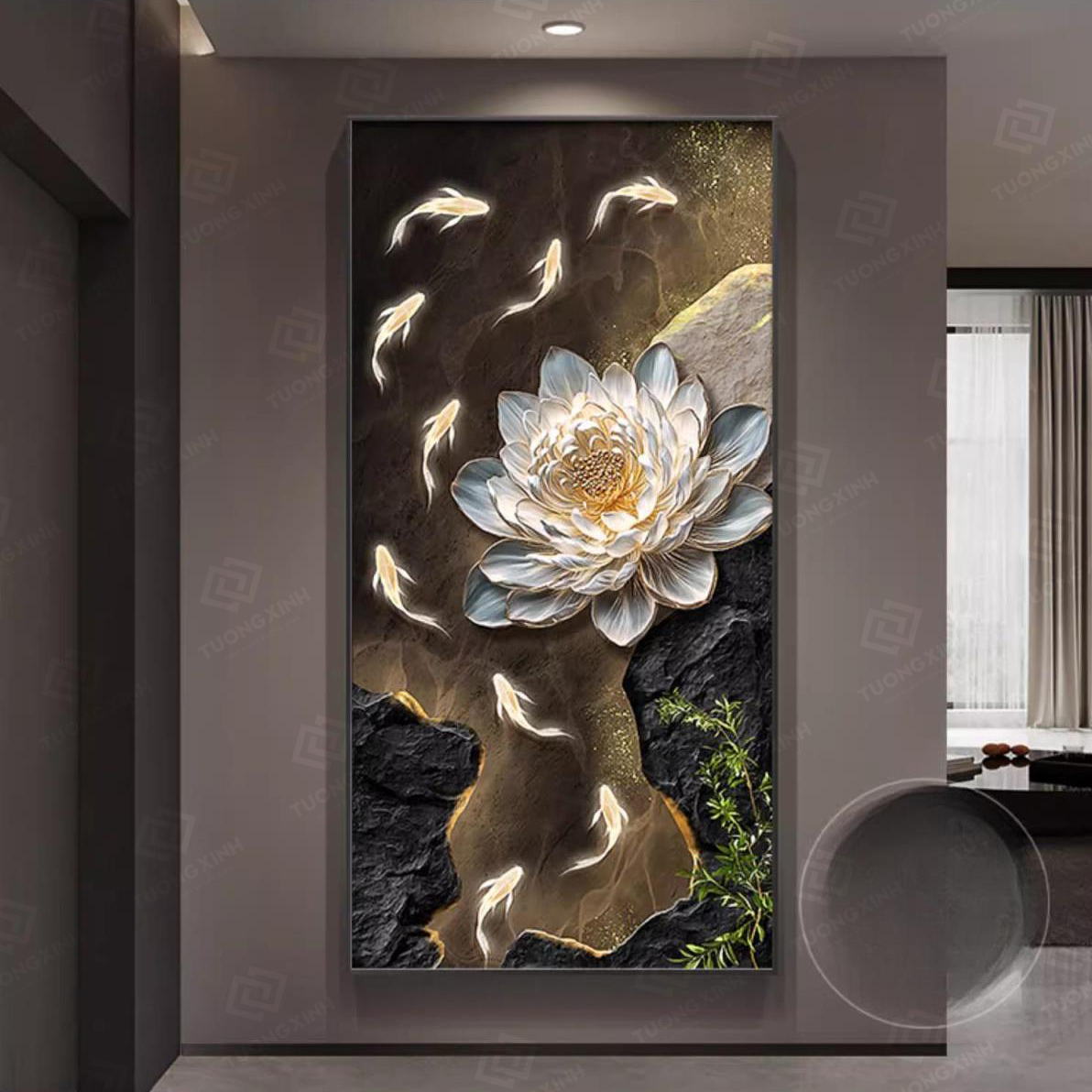Tranh LED hoa sen 3D nghệ thuật sang trọng LD537 2 Tranh LED hoa sen 3D nghệ thuật sang trọng LD537 - Ảnh 2