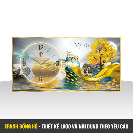 Đồng hồ treo tường in logo thiết kế theo yêu cầu, quà tặng khách hàng doanh nghiệp DGL15