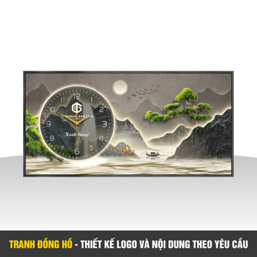 Đồng hồ treo tường in logo thiết kế theo yêu cầu, quà tặng khách hàng doanh nghiệp DGL04