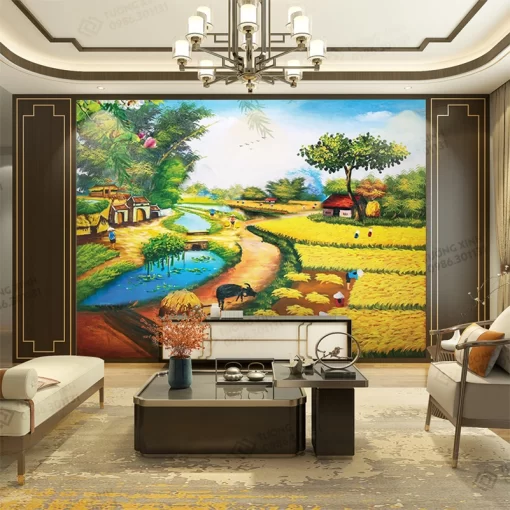 Tranh dán tường 3D phong cảnh đồng quê TDT2195