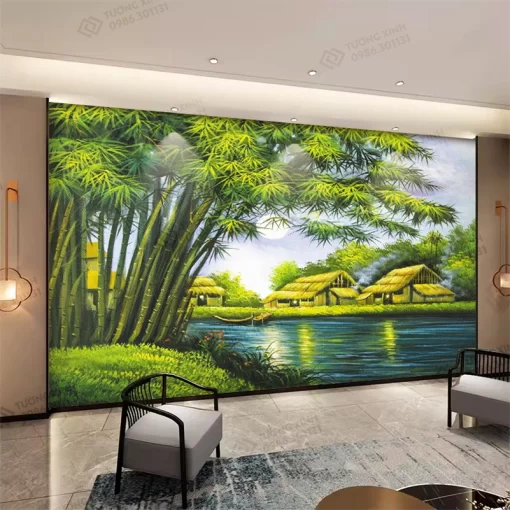 Tranh dán tường 3D phong cảnh đồng quê TDT2201