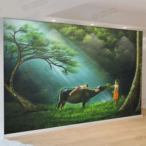 Tranh dán tường 3D phong cảnh đồng quê TDT2210