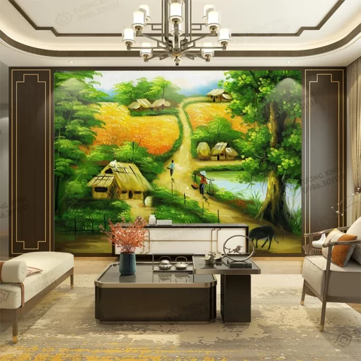 Tranh dán tường 3D phong cảnh đồng quê TDT2230